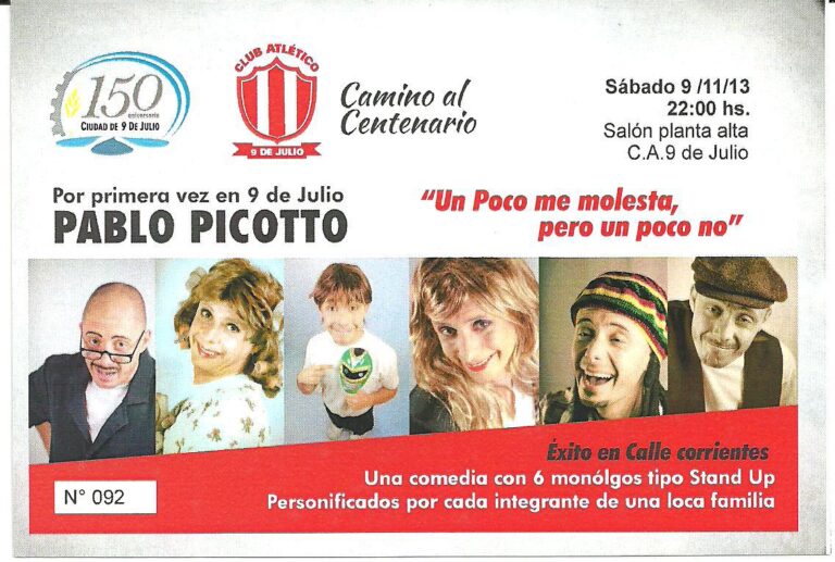 Despierta interés la actuación de Pablo Picotto el sábado 9 en el Club