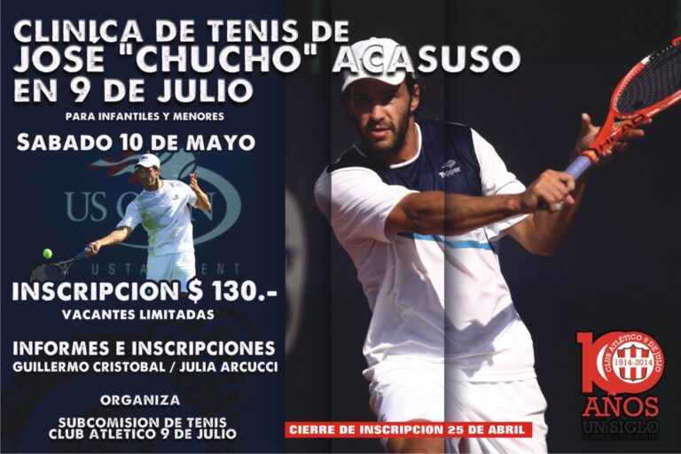 Viene José “Chucho” Acasuso al Club Atlético el mes próximo